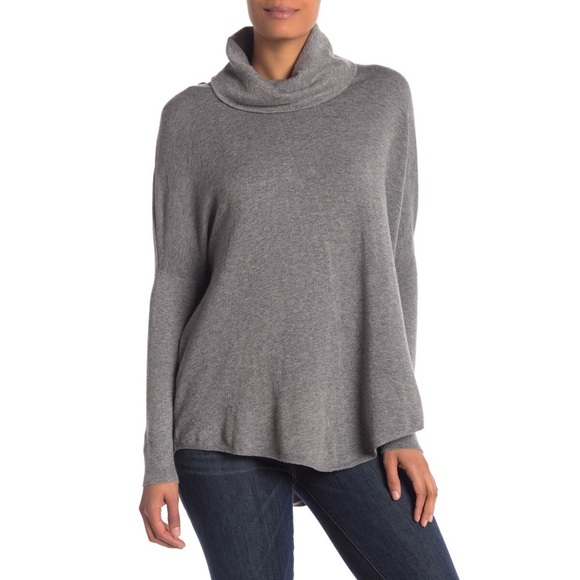 Cyrus Tops - Cyrus Women’s Sweater Tunic Cowl Neck Gray Large